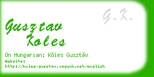 gusztav koles business card